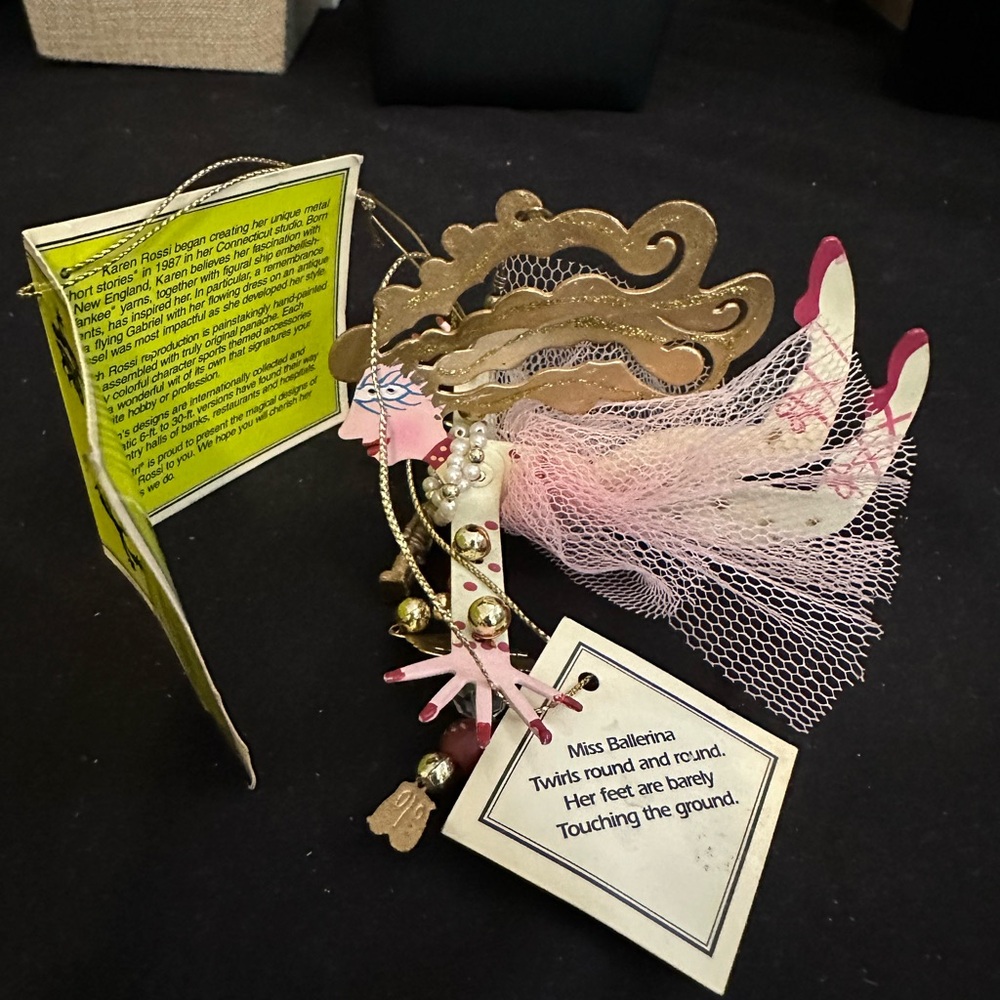 NWT Karen Rossi for Silvestri Fanciful Flights “Dancer” Ballerina Metal Ornament